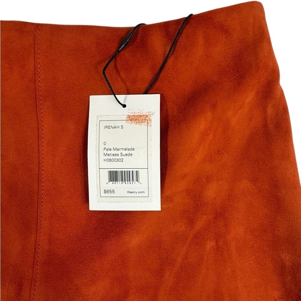 Theory 100% Lamb Leather Suede Mini Skirt. Size 0 - Picture 7 of 11